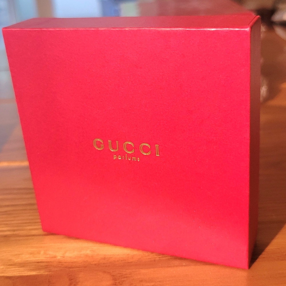 Gucci Red Perfume Goldtone Mirror